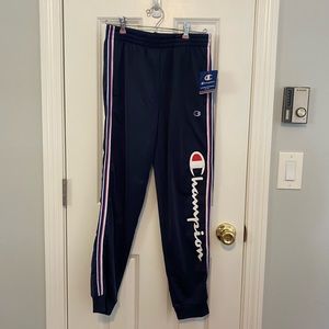 Boys / youth Champion tapered joggers sweatpants navy blue size large